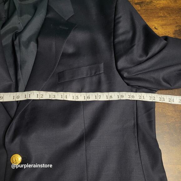 Vtg Lauren Ralph Lauren Wool Blazer 44 R Navy "Flaws" Preppy Academia 90's - Picture 9 of 13